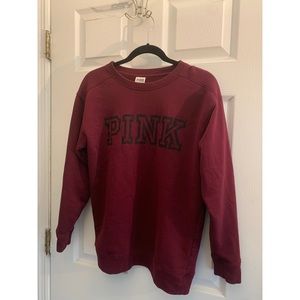 Burgundy PINK Crewneck Sweater